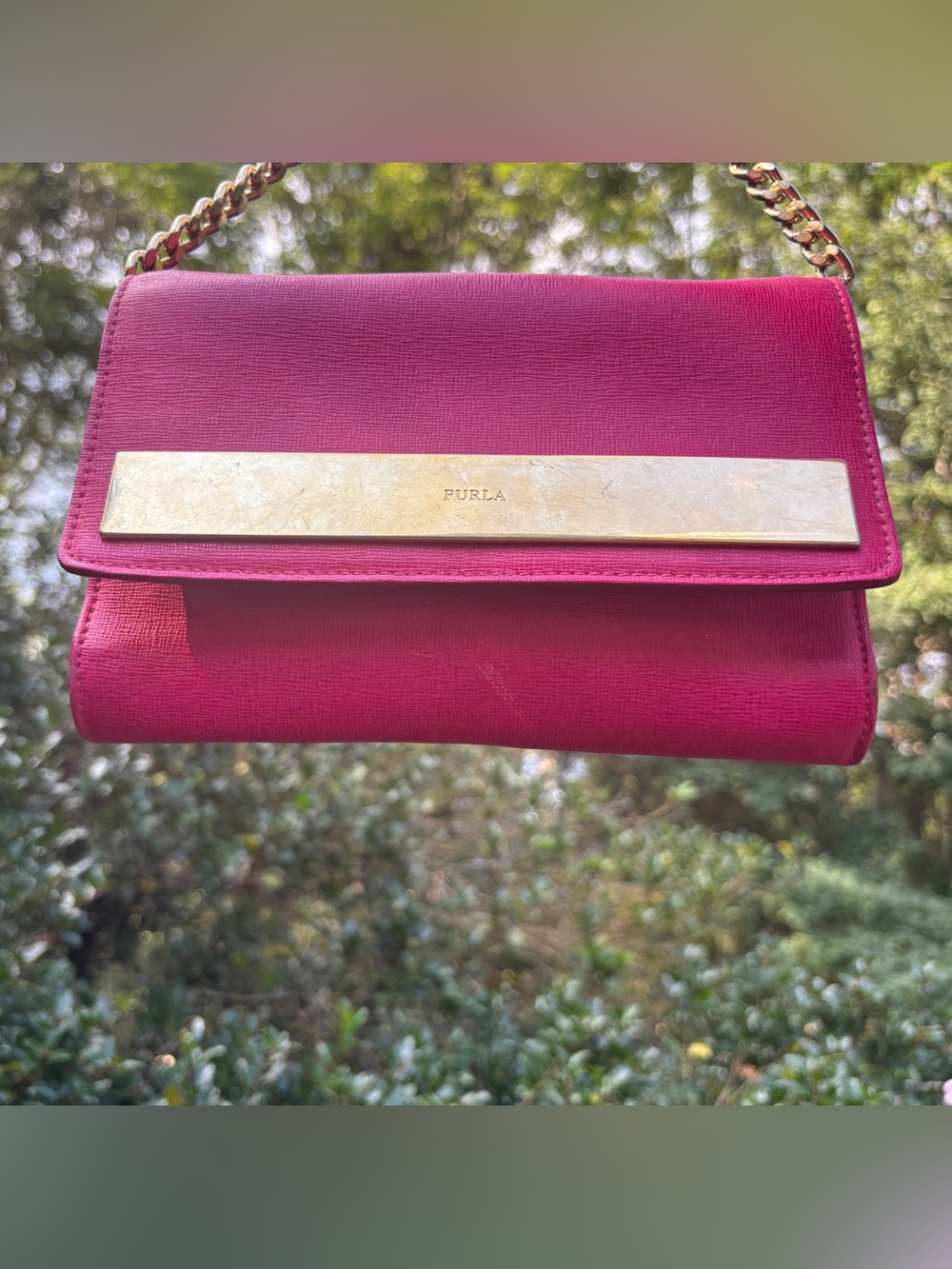 Furla Pink Leather Crossbody Bag